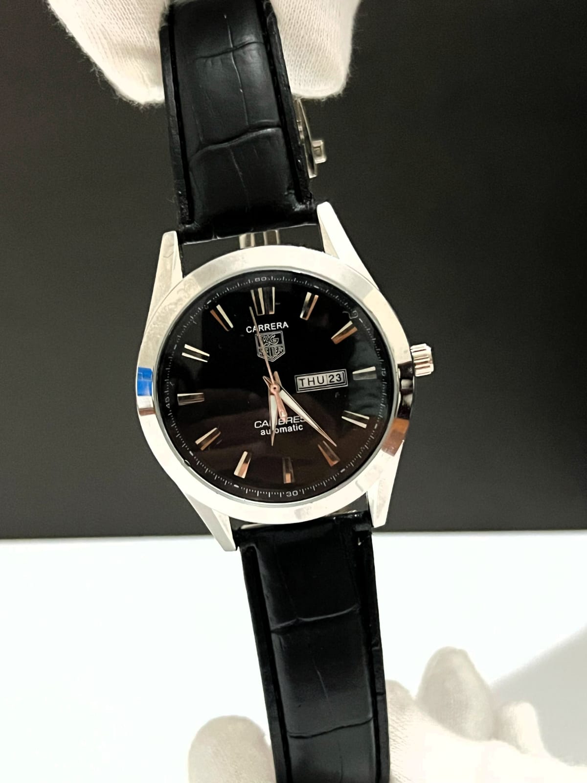 Carrera Tag Heuer Master Lock - Date Day Leather Watch