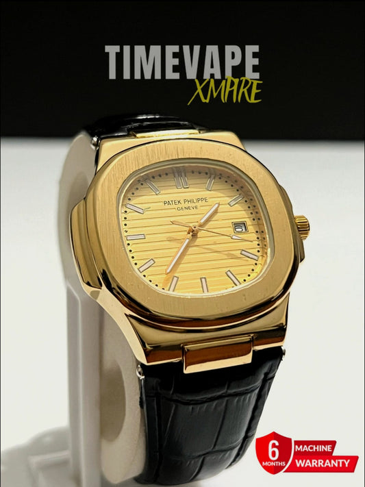 Patek Philippe Leather Strap - Black Gold Edition Watch